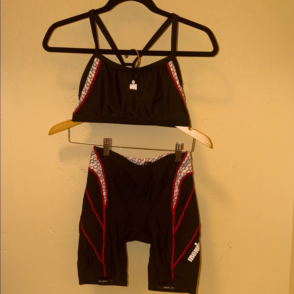 Iron Man Black and Red Women's Two-Piece Swim Set